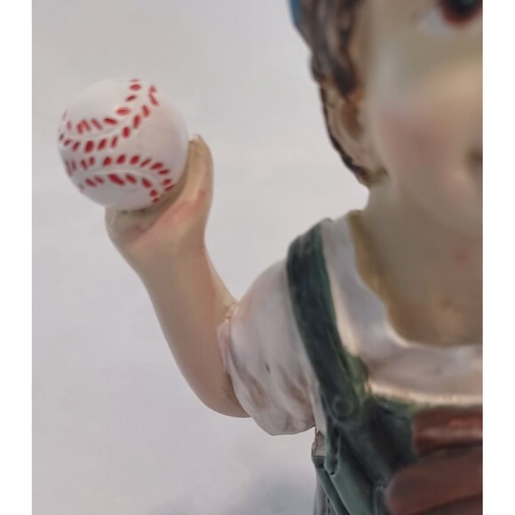 DECORATIVE BASEBALL BOY SCULPTURE FIGURES CATCHER~BATTER~PITCHER - Picture 5 of 15